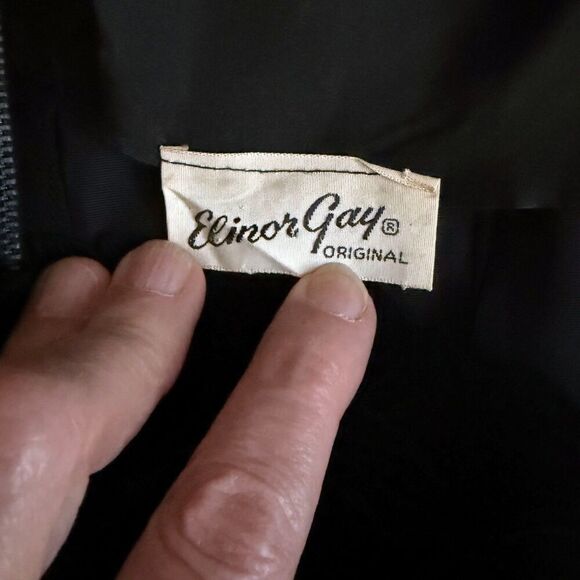 Elinor Gay Original Rare 1950's Organza Cocktail Formal Black Dress Size M - Picture 8 of 11